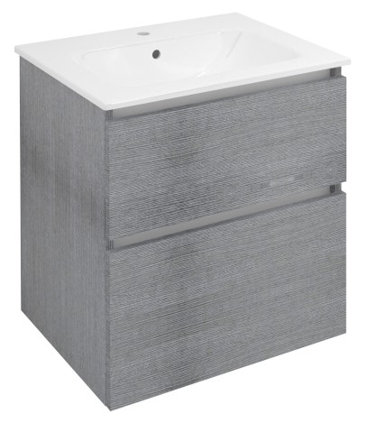 EZARA umyvadlová skříňka 59,2x64x46cm, dub stříbrný EZ601-1111