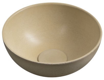 MINOR betonové umývátko na desku, Ø 26cm, žlutá mat MR26022