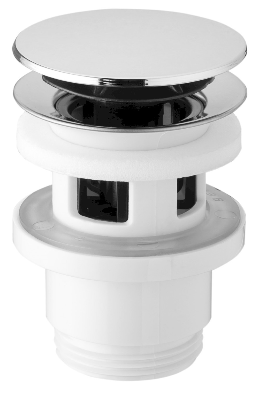 151.309.1 (56375) Umyvadlová výpust 5/4“, click-clack, velká zátka, 32-52mm, ABS/chrom 151.309.1