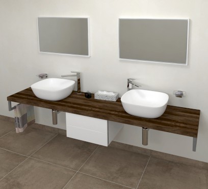 AVICE deska pod umyvadlo 180x50cm, tl.5cm, dub tmavý AV1811