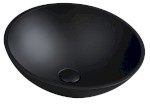 TELICA skleněné umyvadlo na desku Ø 42cm, černá mat TY181B