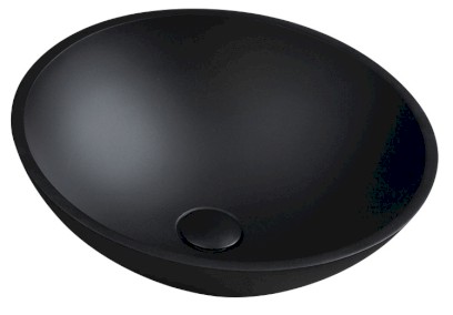 TELICA skleněné umyvadlo na desku Ø 42cm, černá mat TY181B