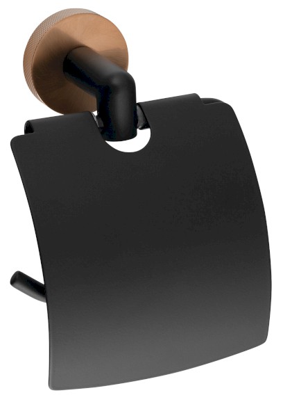 LARISSA držák toaletního papíru s krytem, černá/měď mat WS007BC