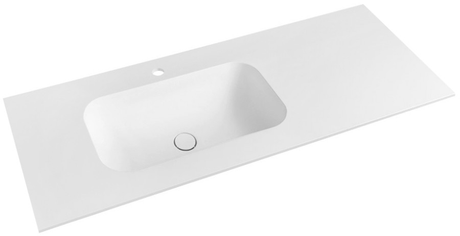 TS097-0101-L (51051) TREOS umyvadlo 96,6x51,3 cm (75+20), rockstone, levé, bílá mat TS097-0101-L