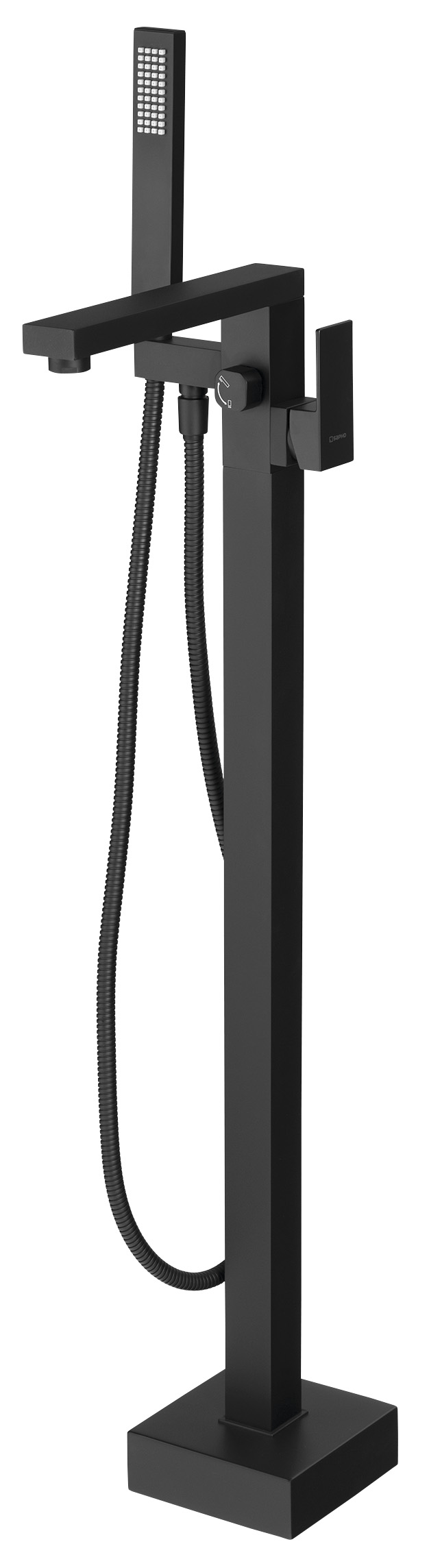 CM021B (58725) CUBEMIX vanová baterie s připojením do podlahy, černá mat CM021B