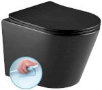PACO závěsná WC mísa, Rimless, 36x53cm, černá mat PZ1012WRB