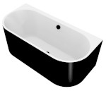 ASTRA DL MONOLITH nástěnná stojící vana 160x75x60cm, bílá/černá 33611MDLB