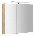 MIRRÓ galerka s LED osvětlením, 80x70x16cm, dub alabama MC080-0022