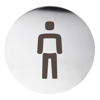 Cedule WC páni, Ø 75mm, nerez mat XP109