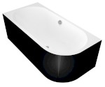 ASTRA L MONOLITH asymetrická vana 160x75x60cm, bílá/černá 33611MB