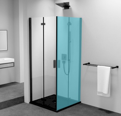 ZOOM BLACK sprchové dveře skládací 800mm, čiré sklo, levé ZL4815BL
