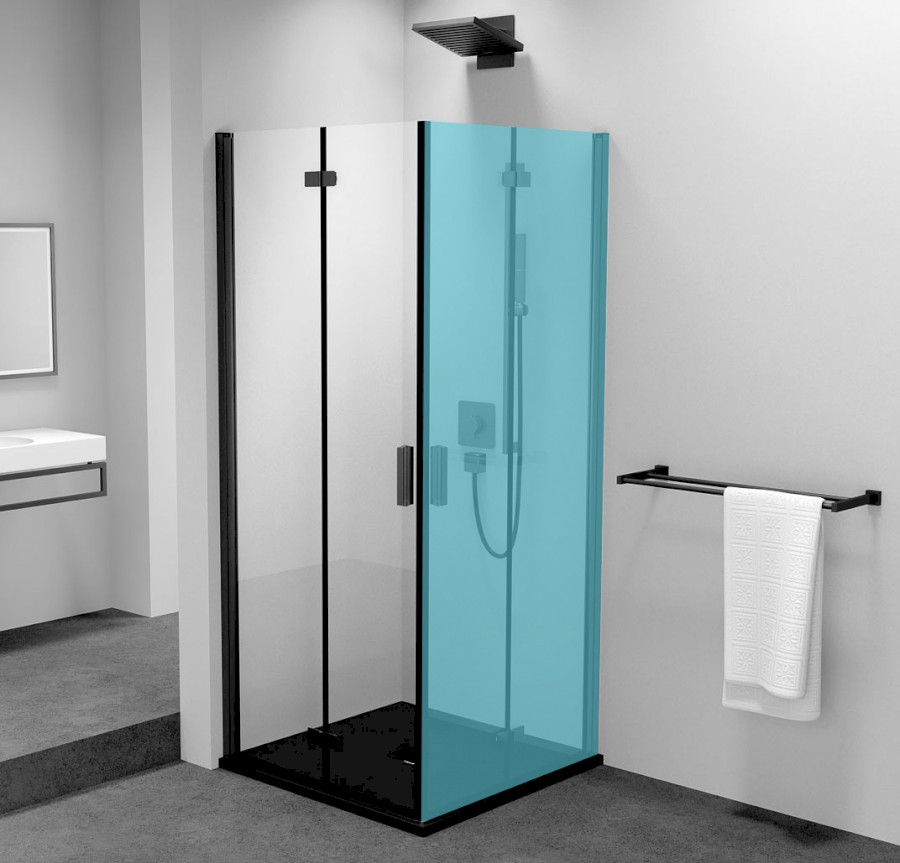 ZL4815BL (53096) ZOOM BLACK sprchové dveře skládací 800mm, čiré sklo, levé ZL4815BL