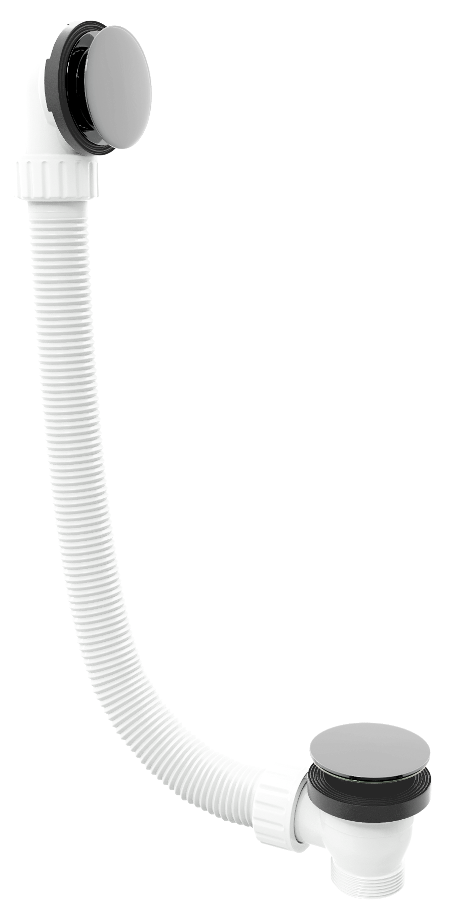 71858 (55400) Vanová souprava, click-clack, délka 1200mm, zátka 72mm, chrom 71858