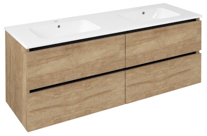 EZARA dvojumyvadlová skříňka 140x55x46cm, dub alabama EZ141-2222