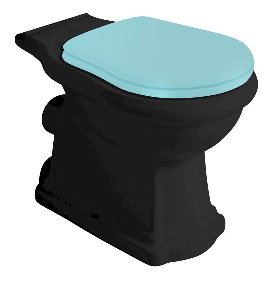 101331 (52040) RETRO WC kombi mísa 38,5x72cm, zadní odpad, černá mat 101331