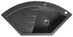 Granitový vestavný dřez rohový s odkapem, 114x57,5cm, černá GR1934