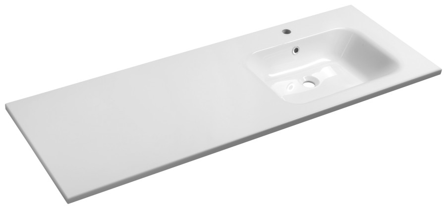 AC141R (52746) ARECA umyvadlo, litý mramor, 141x51,5cm, pravé, bílá AC141R