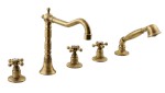 3886 (4253) ANTEA pětiprvková baterie na okraj vany s retro hubicí, bronz 3886