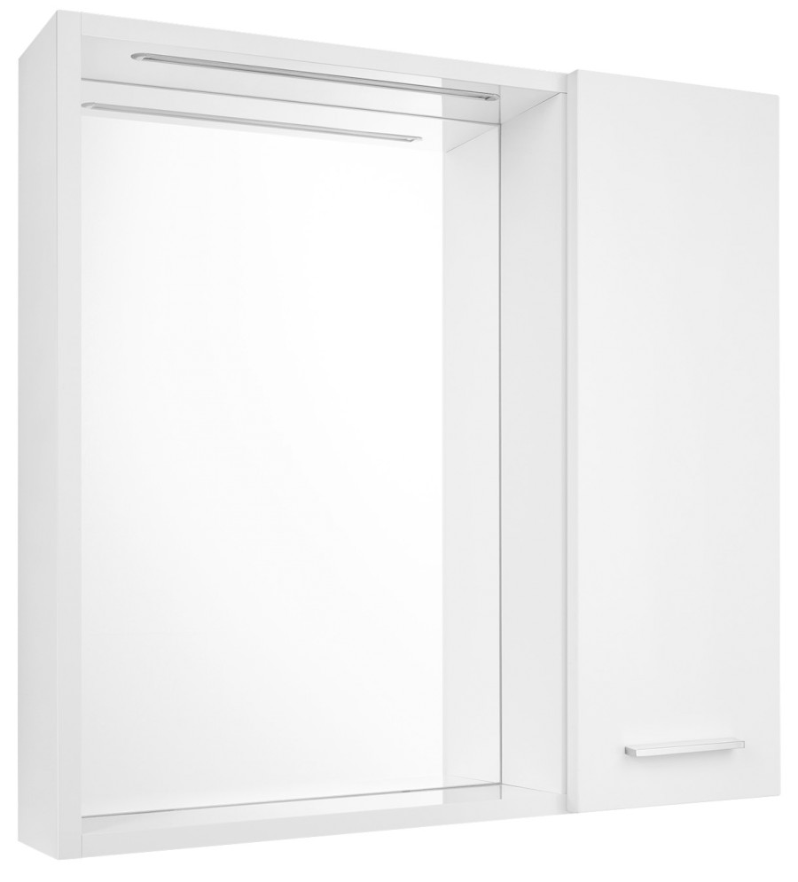 45022S (60017) ZOJA/KERAMIA FRESH STRIP galerka s LED osvětlením, 60x60x14cm, pravá, bílá 45022S