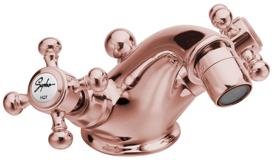 3187 (27435) ANTEA stojánková bidetová baterie s výpustí, růžové zlato 3187