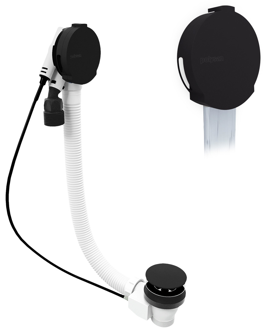 Vanová souprava s napouštěním, bovden, délka 1000mm, zátka 72mm, černá mat 71855.21