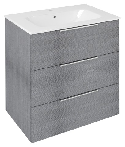 CIRASA umyvadlová skříňka 69,8x75x46cm, 3x zásuvka, dub stříbrný CR731-1111