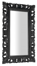 SAMBLUNG zrcadlo ve vyřezávaném rámu 40x70cm, černá IN113