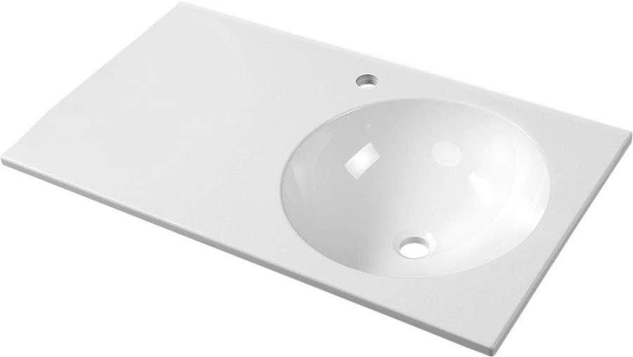 JUNO umyvadlo, litý mramor, 80x47cm, pravé, bílá JU081