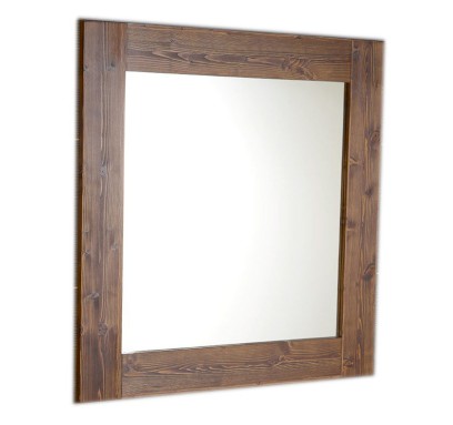 BRAND zrcadlo v dřevěném rámu 80x80cm, mořený smrk BA051S