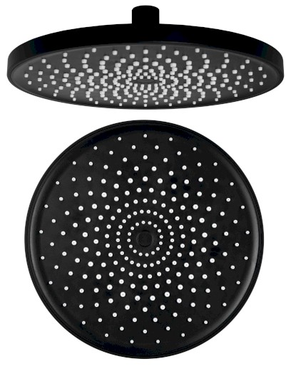 Hlavová sprcha, průměr 220mm, silikon trysky, ABS/černá mat SK852B