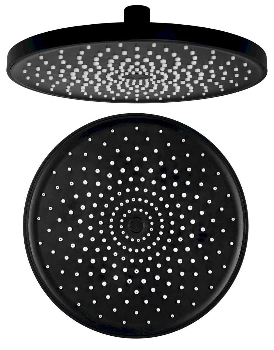 SK852B (53342) Hlavová sprcha, průměr 220mm, silikon trysky, ABS/černá mat SK852B